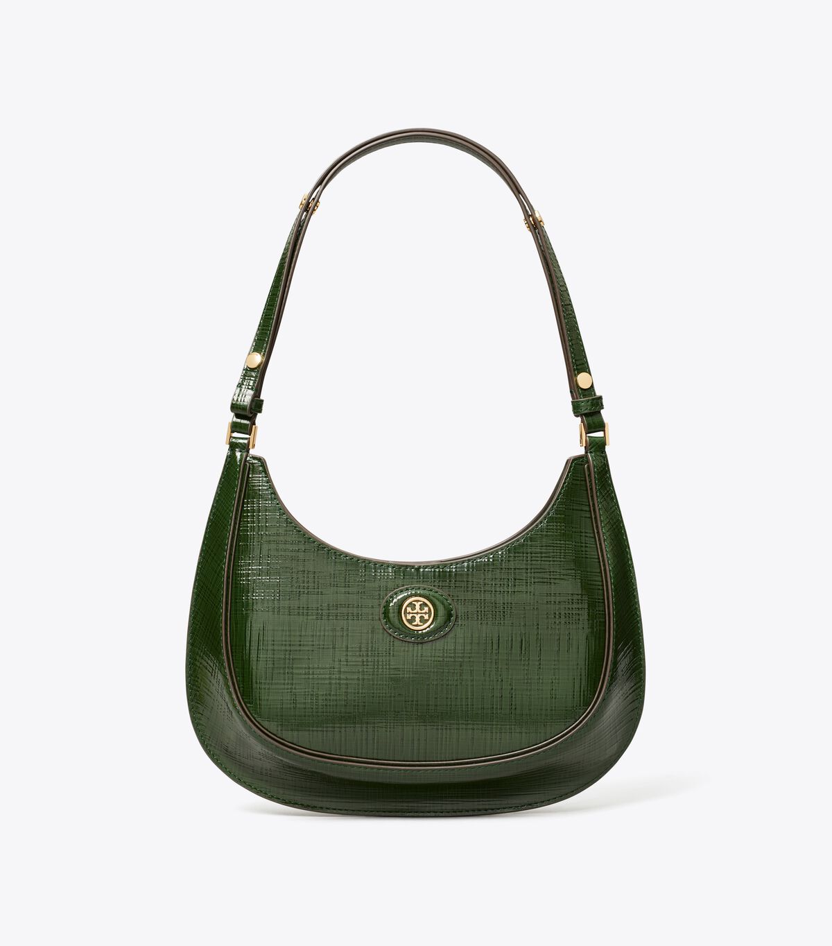 tory burch robinson crosshatched convertible crescent bag