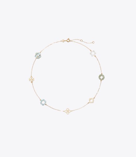 tory burch forget me not pav   necklace