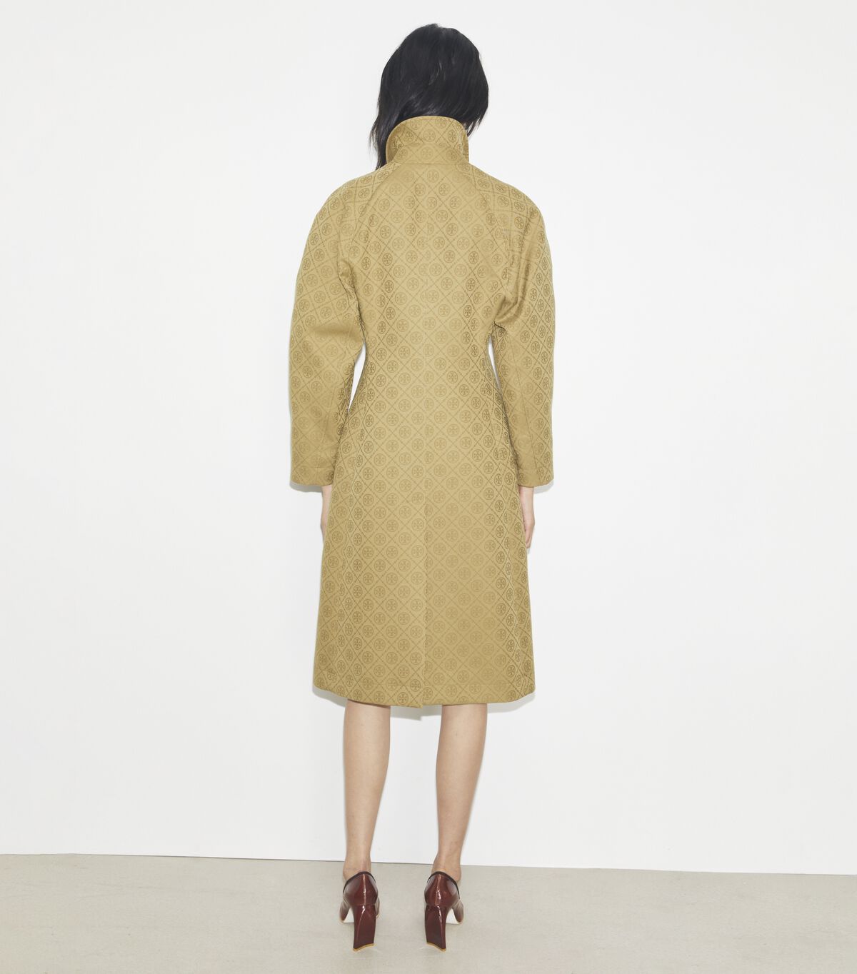 tory burch t monogram jacquard trench coat
