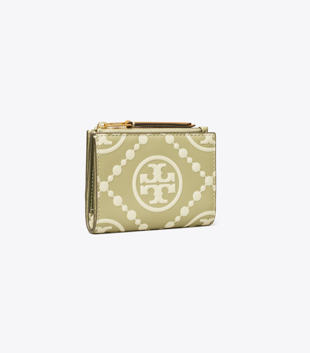 tory burch t monogram contrast embossed bi fold wallet