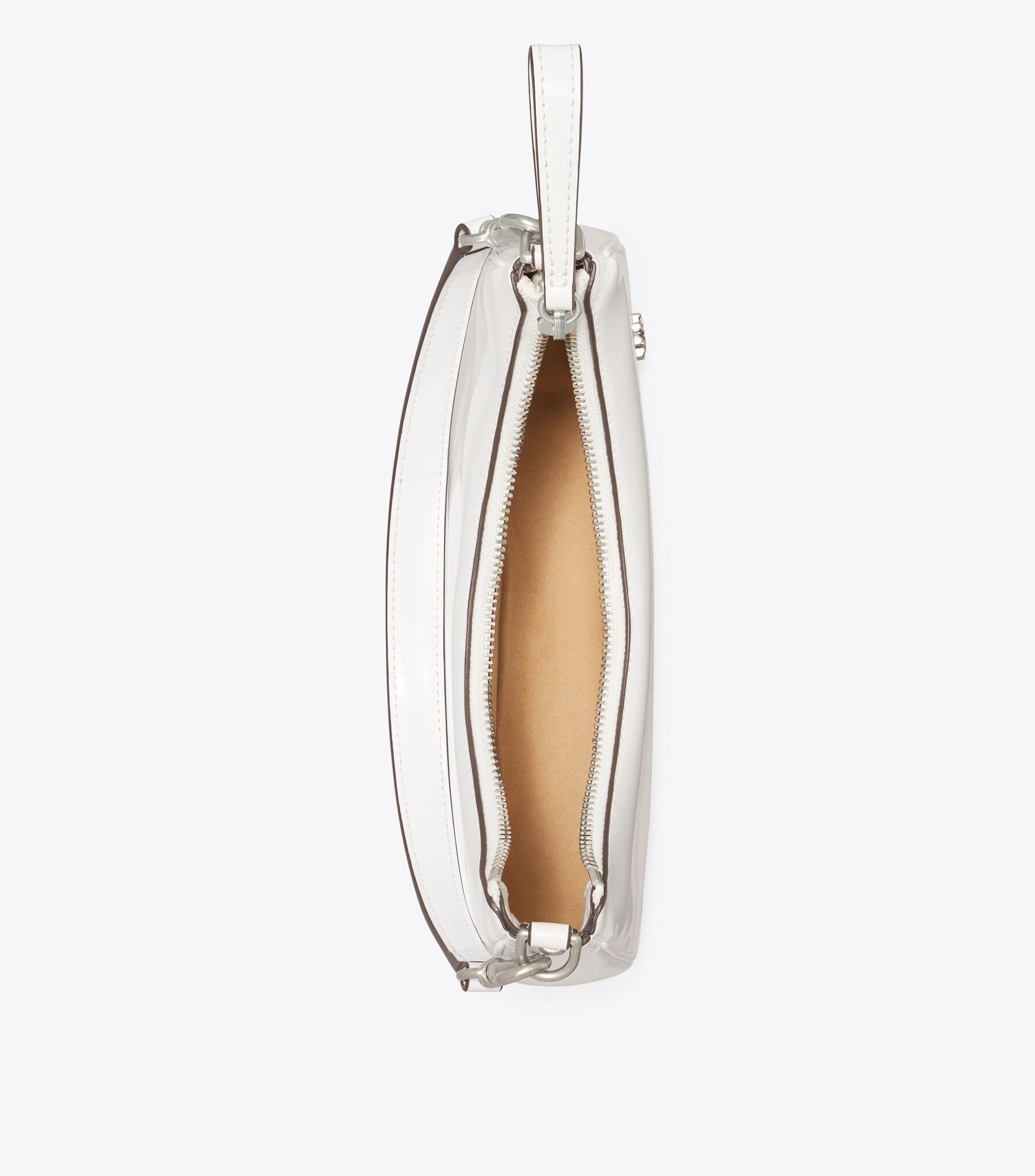 Small 151 Mercer Spazzolato Crescent Bag, White | Tory Burch KW