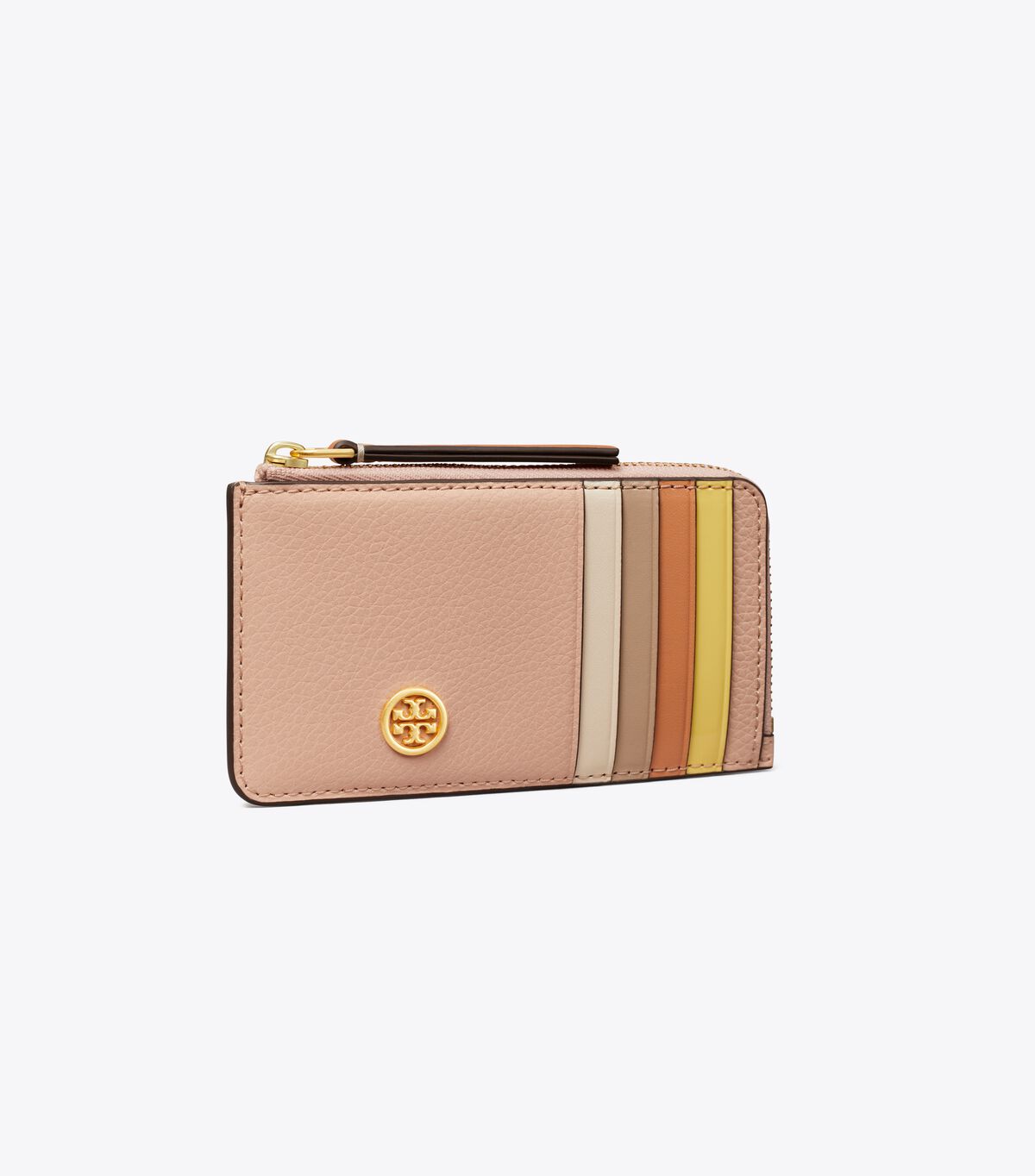 tory burch robinson pebbled top zip card case