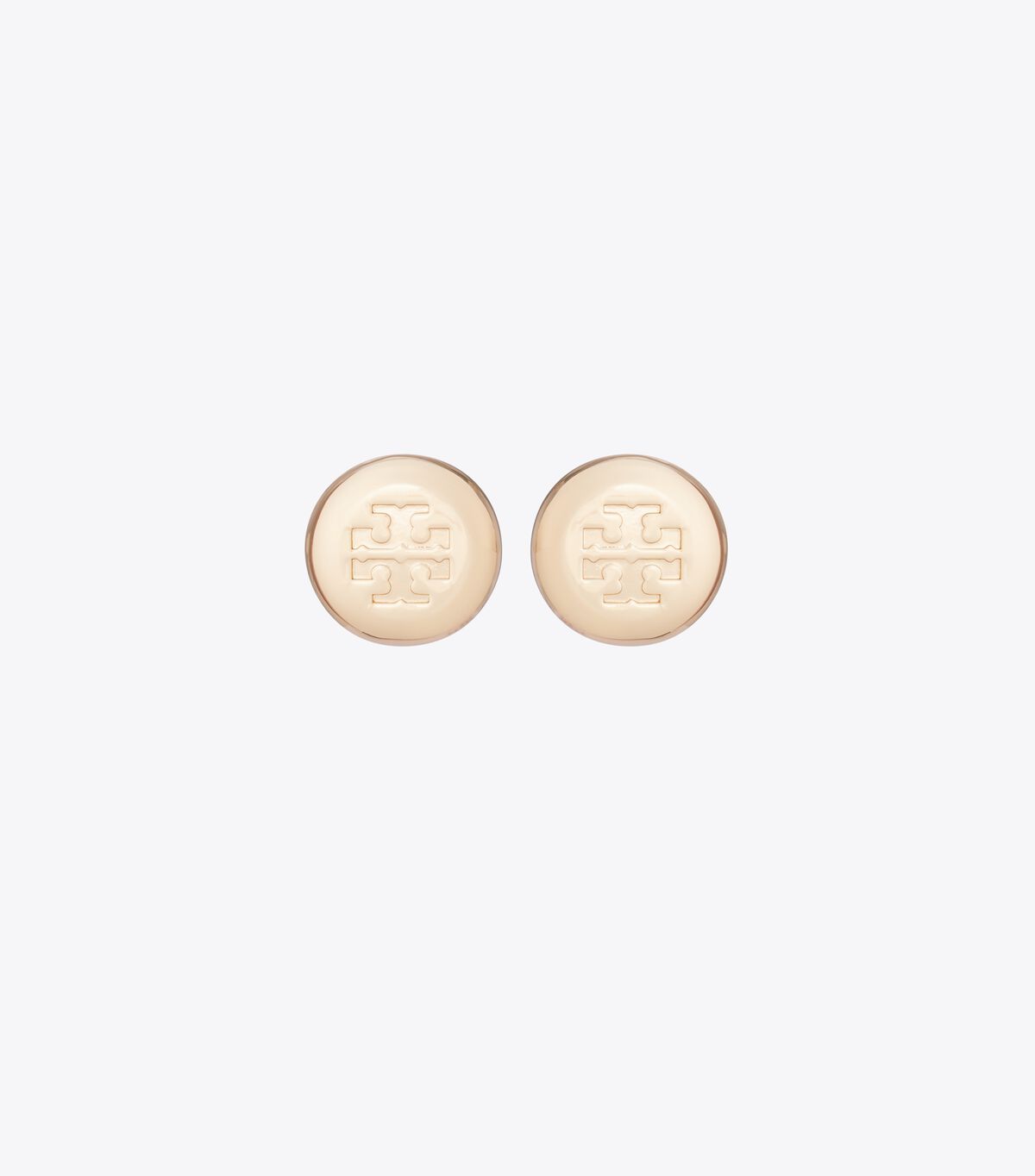 tory burch round icon stud earrings