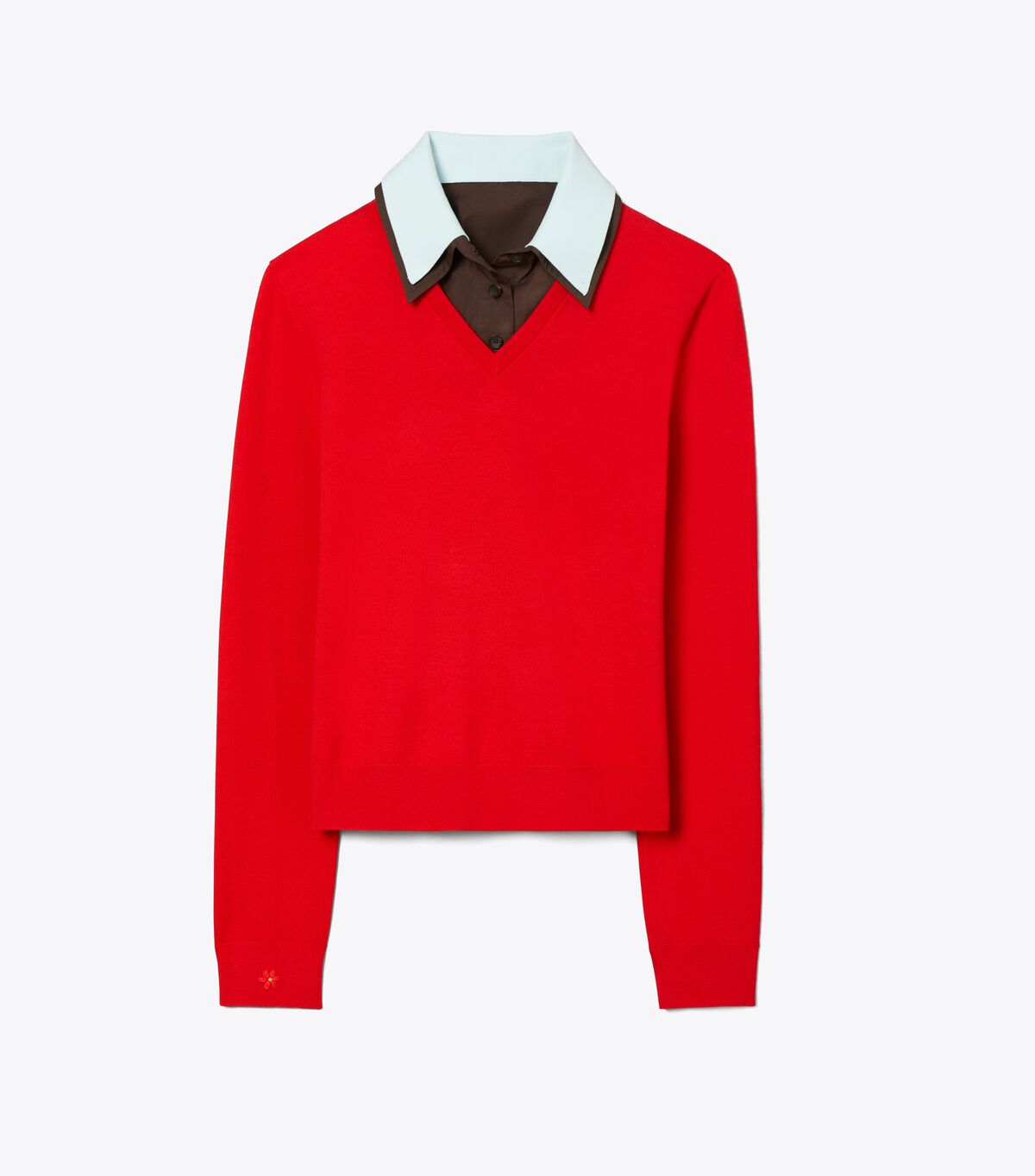 tory burch layered merino wool sweater