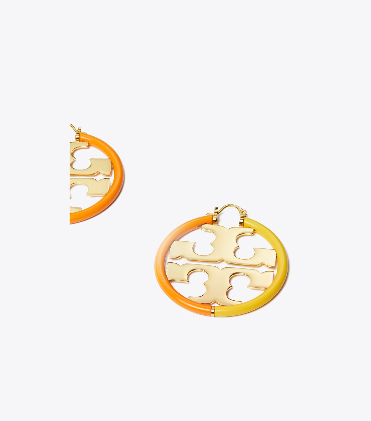 tory burch miller enamel hoop earring
