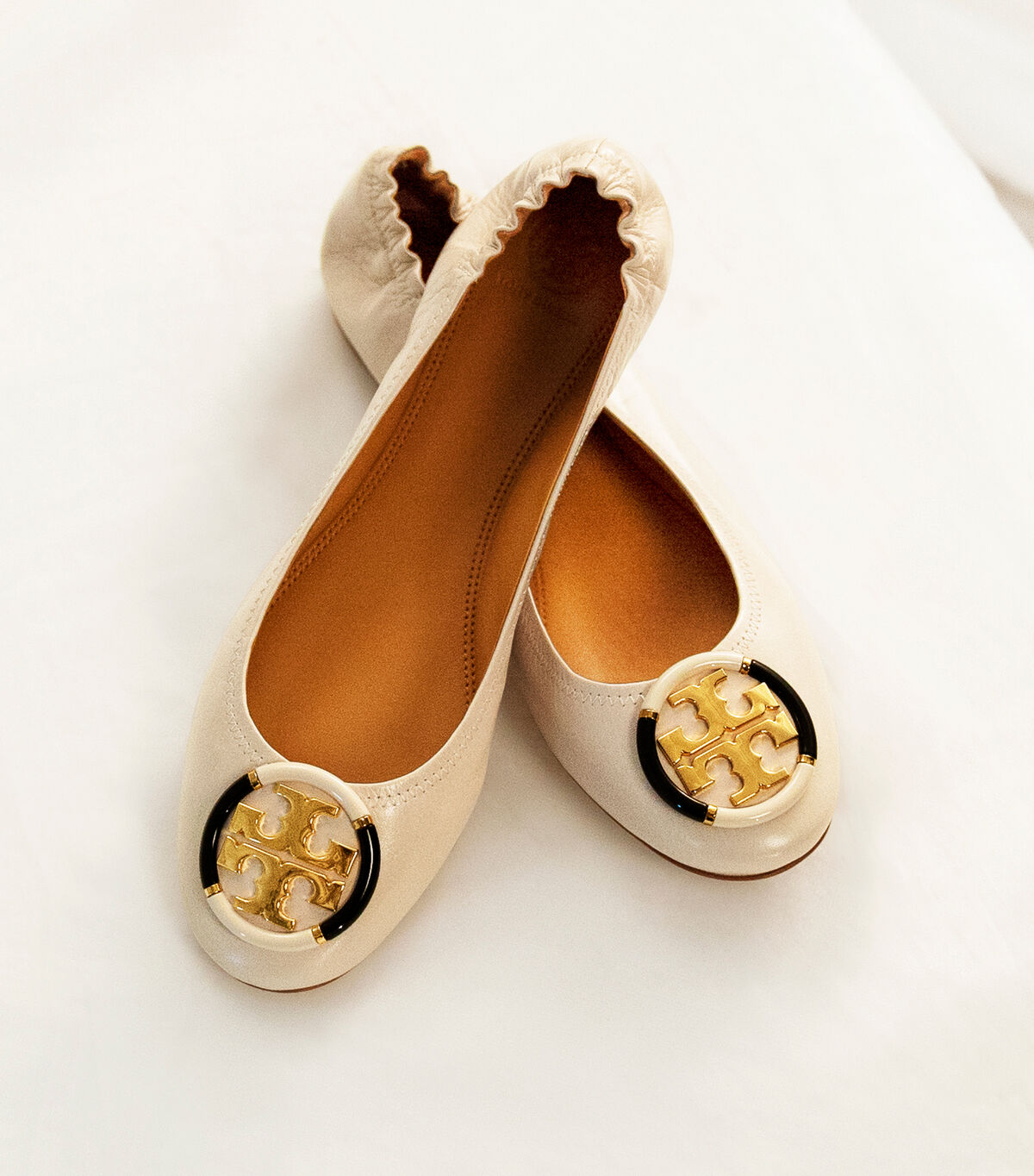 tory burch multi logo elastic ballet