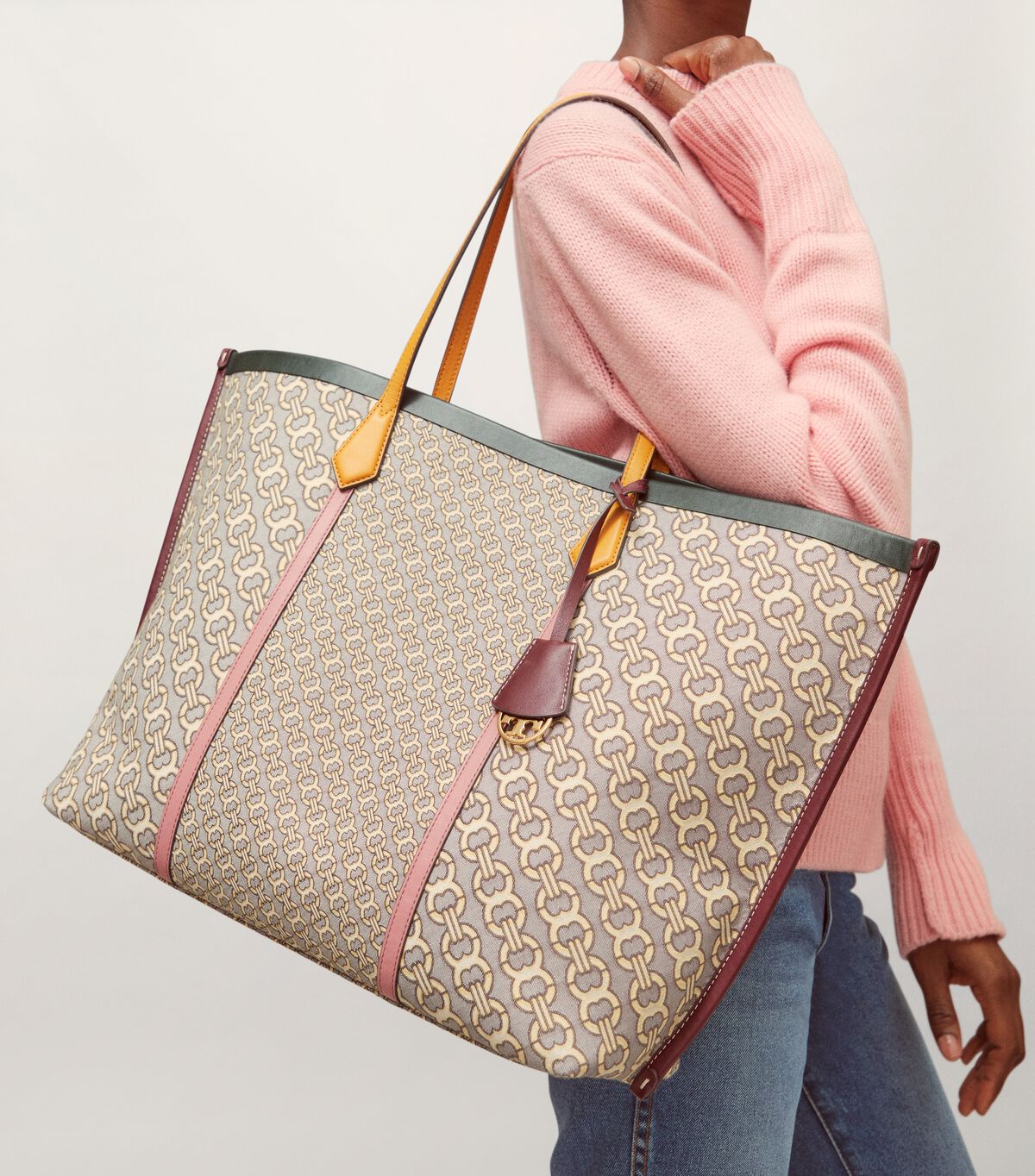 tory burch perry jacquard oversized tote