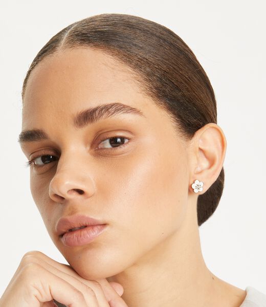 tory burch kira enamel flower stud earring