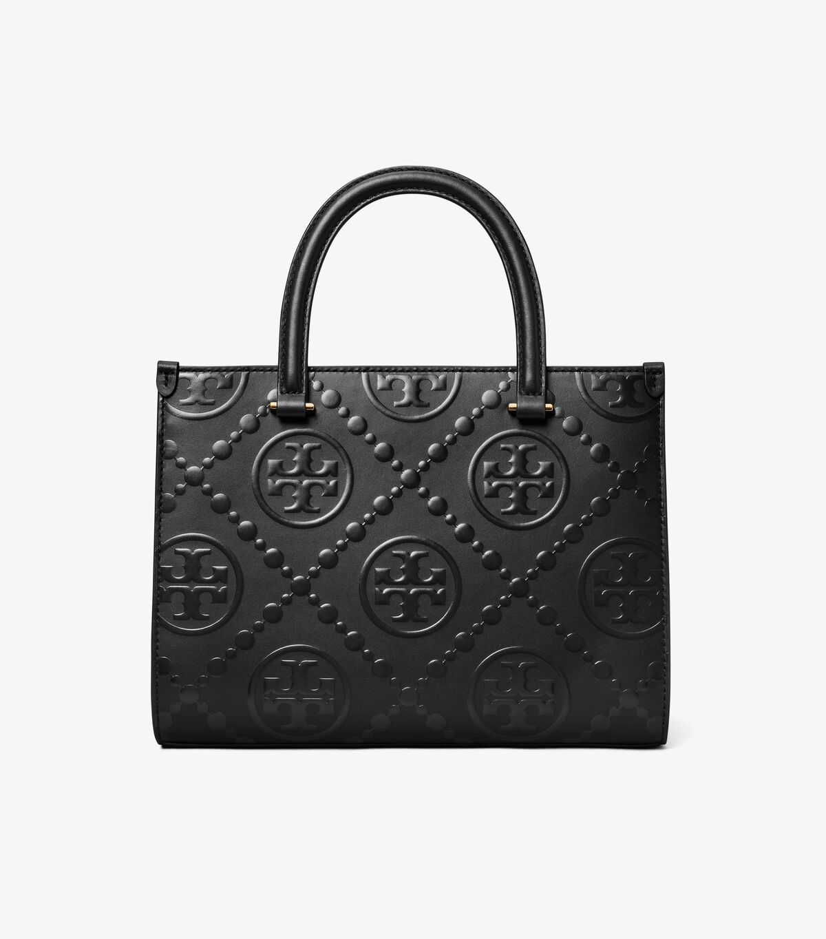 tory burch t monogram top handle embossed tote