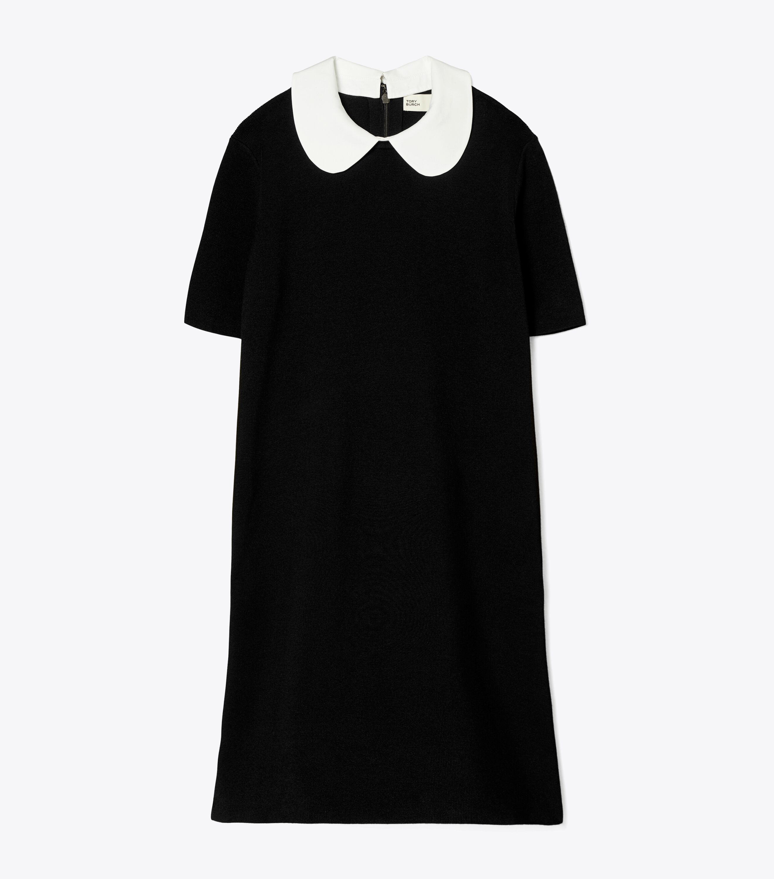 Black sweater dress with white collar sale