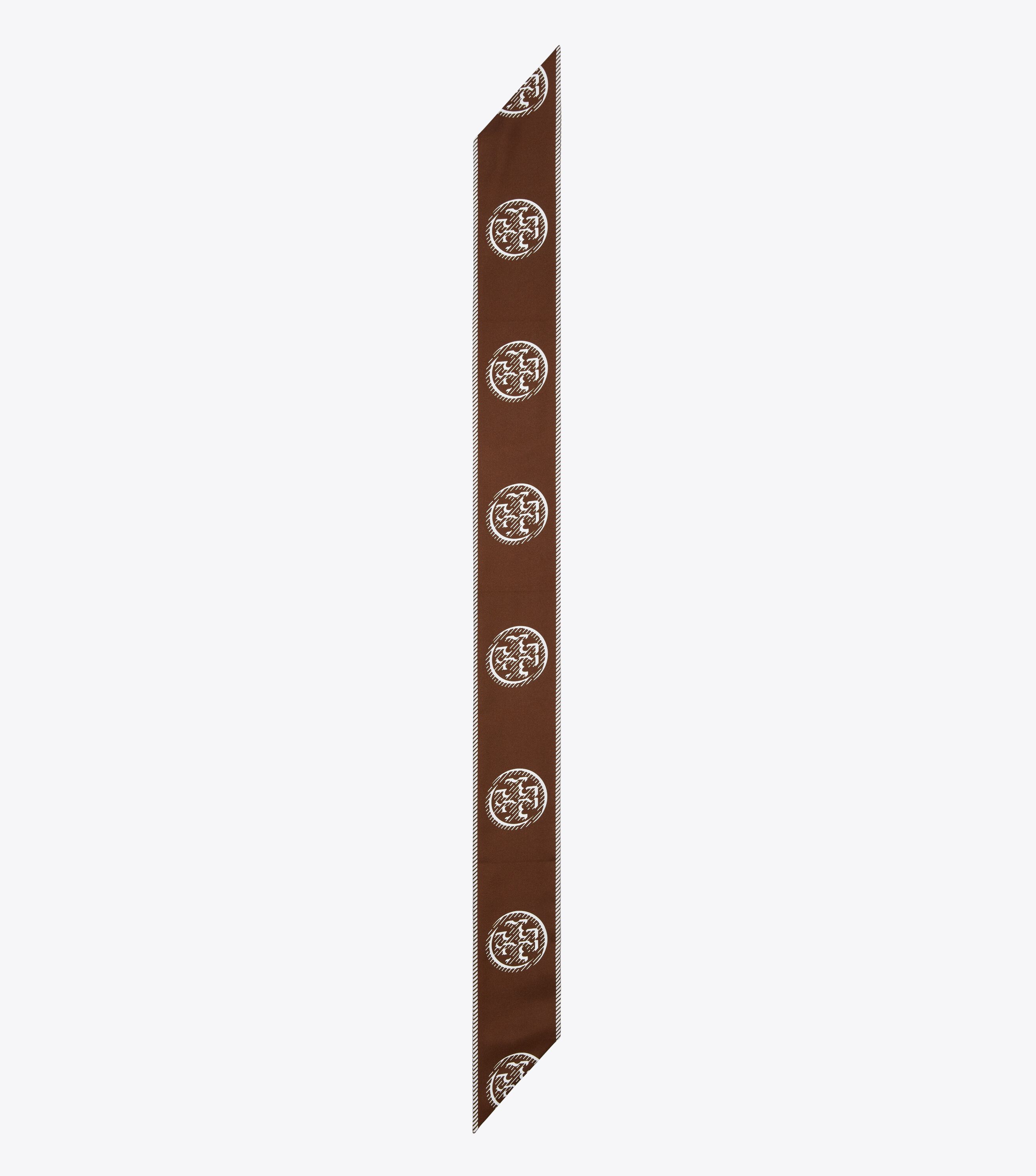 スカーフ TORY BURCH Medallion Logo Ribbon silk tie CHOCOLATE Medallion Logo Ribbon Tie, Chocolate | Tory Burch KW