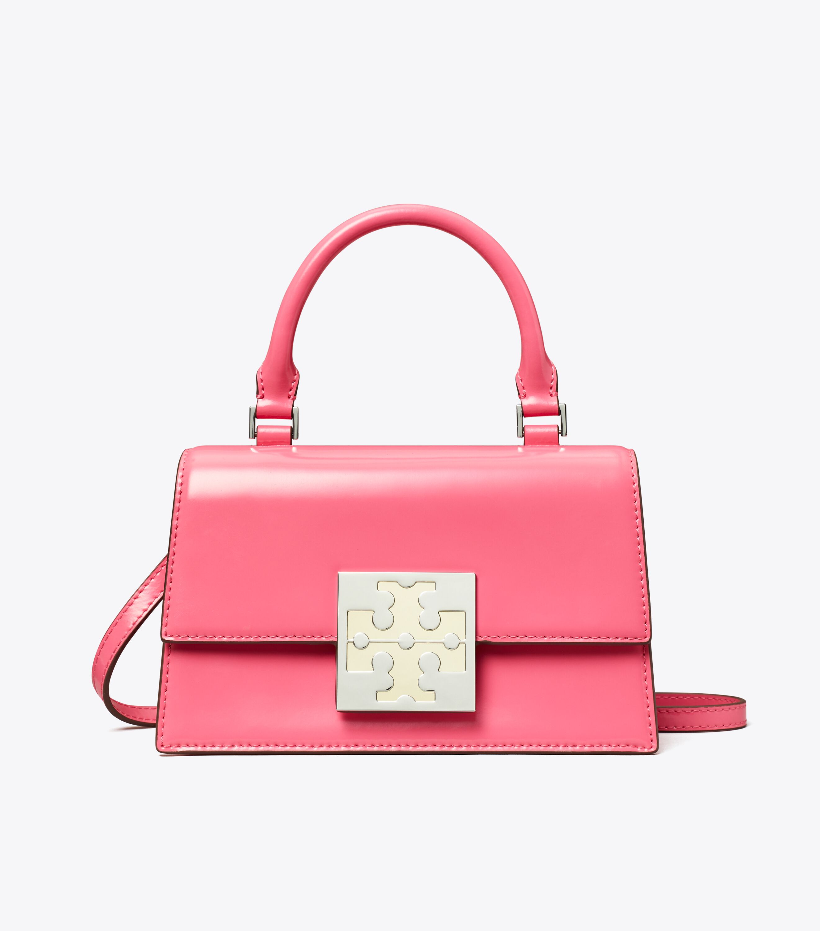 Bon Bon Spazzolato Mini Top-Handle Bag, Pink Love | Tory
