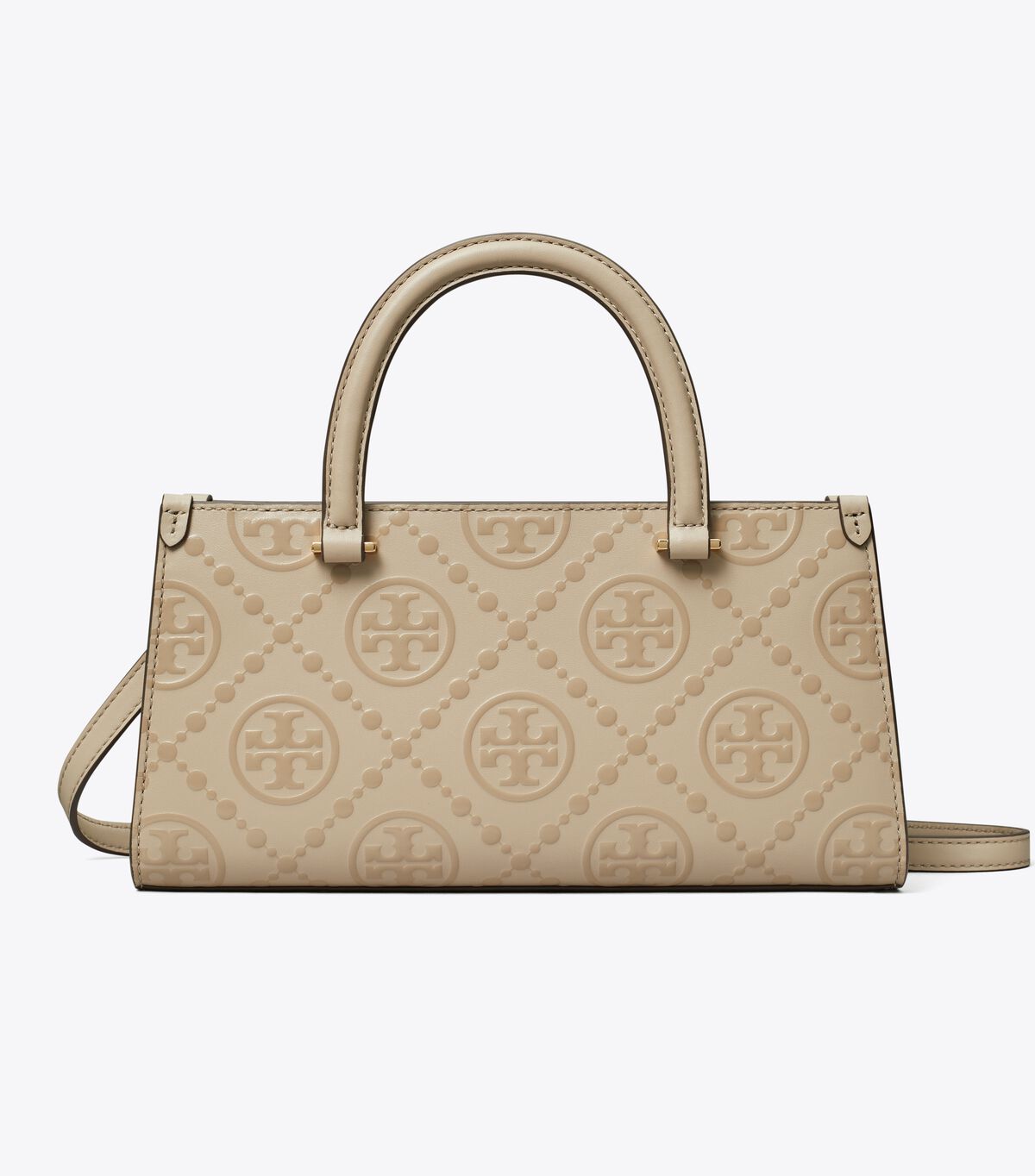 tory burch t monogram embossed small rectangular tote