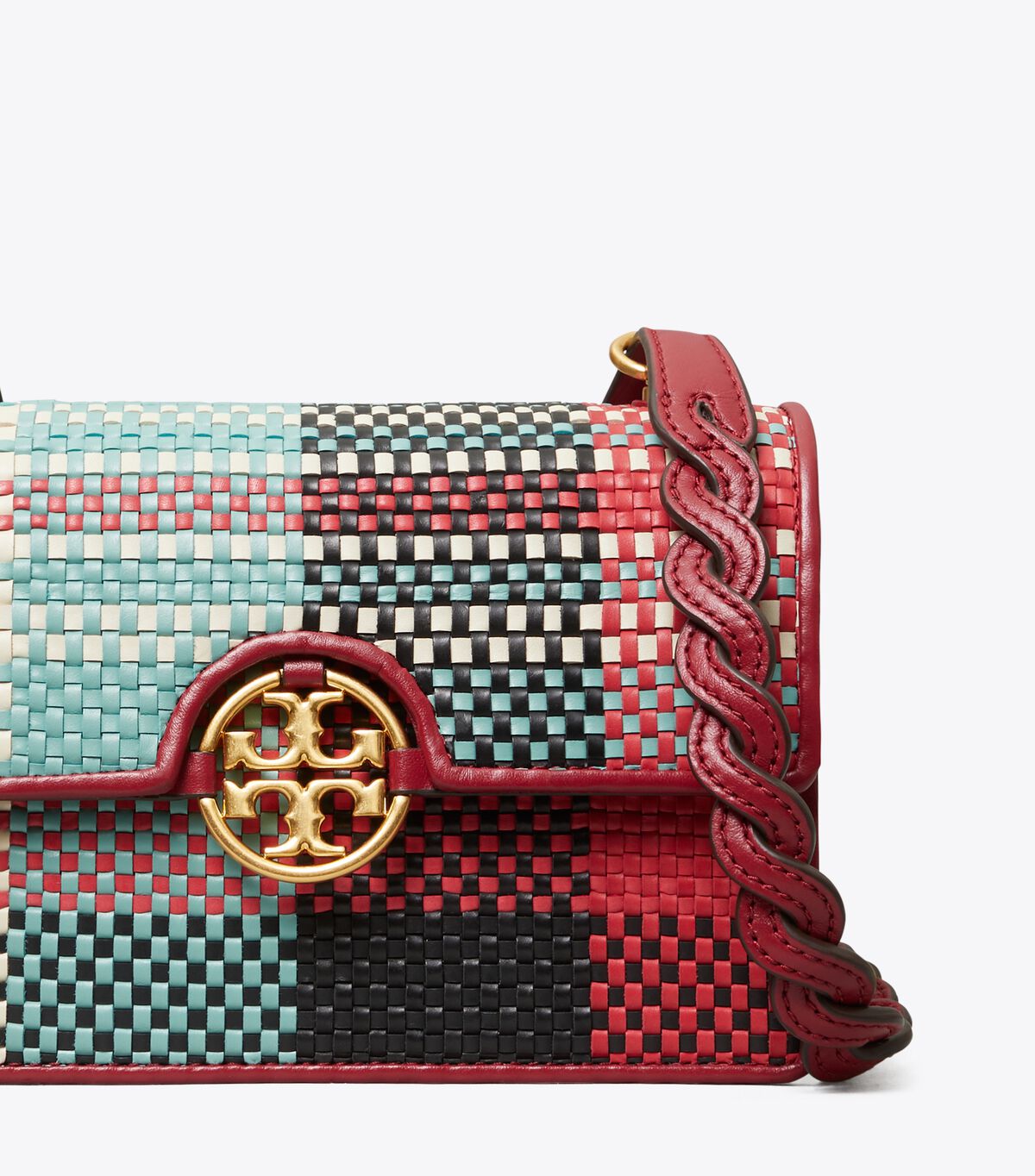 tory burch miller woven plaid mini bag