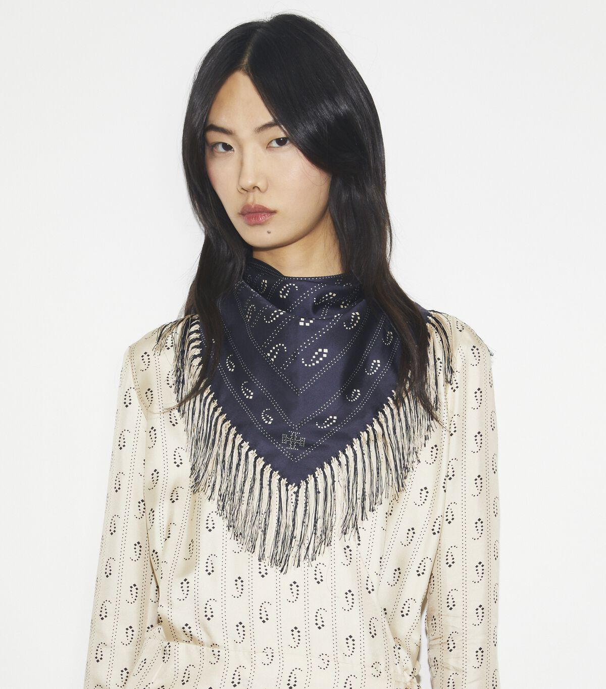 tory burch silk triangle scarf