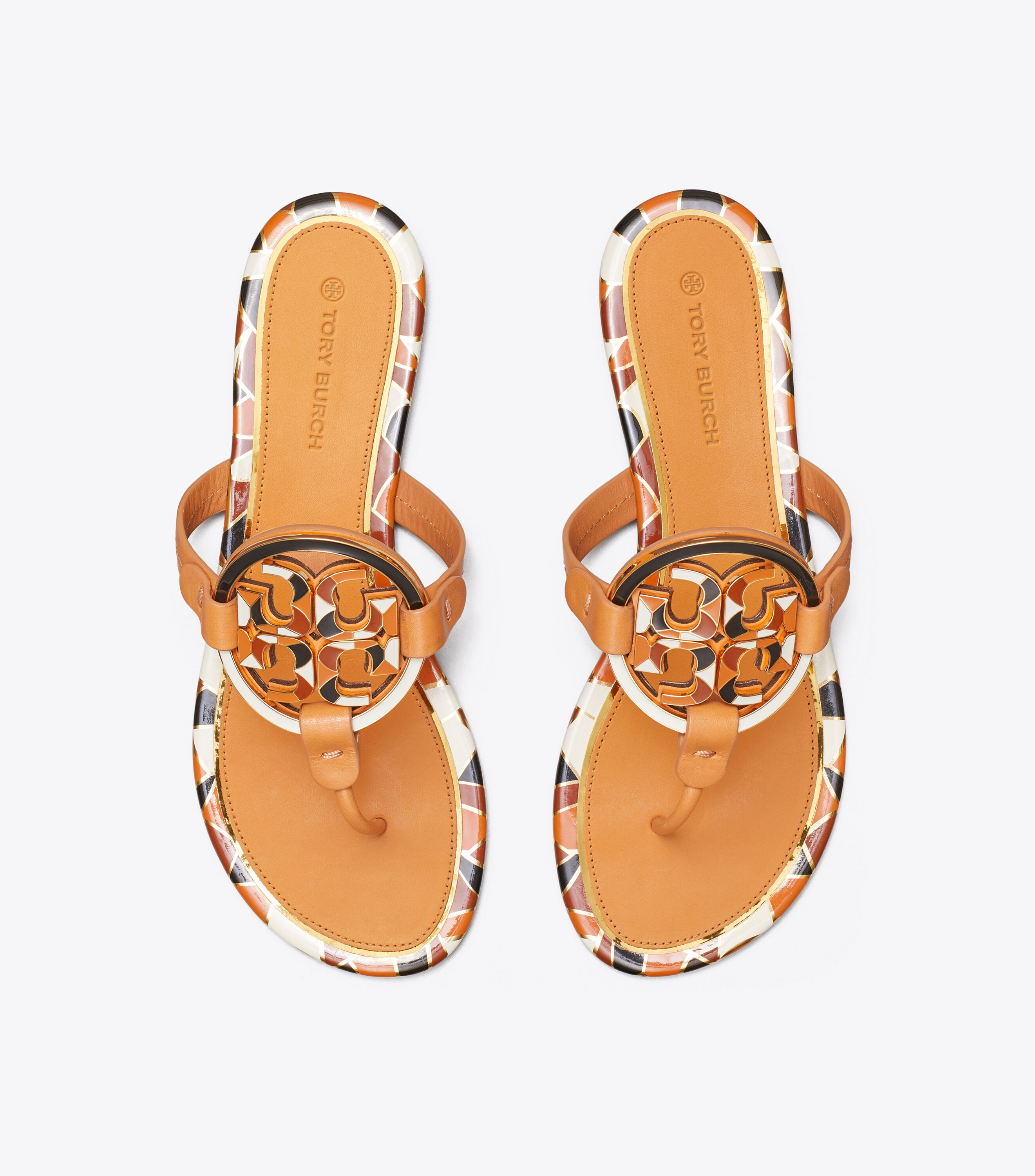 tory burch miller enamel logo sandal