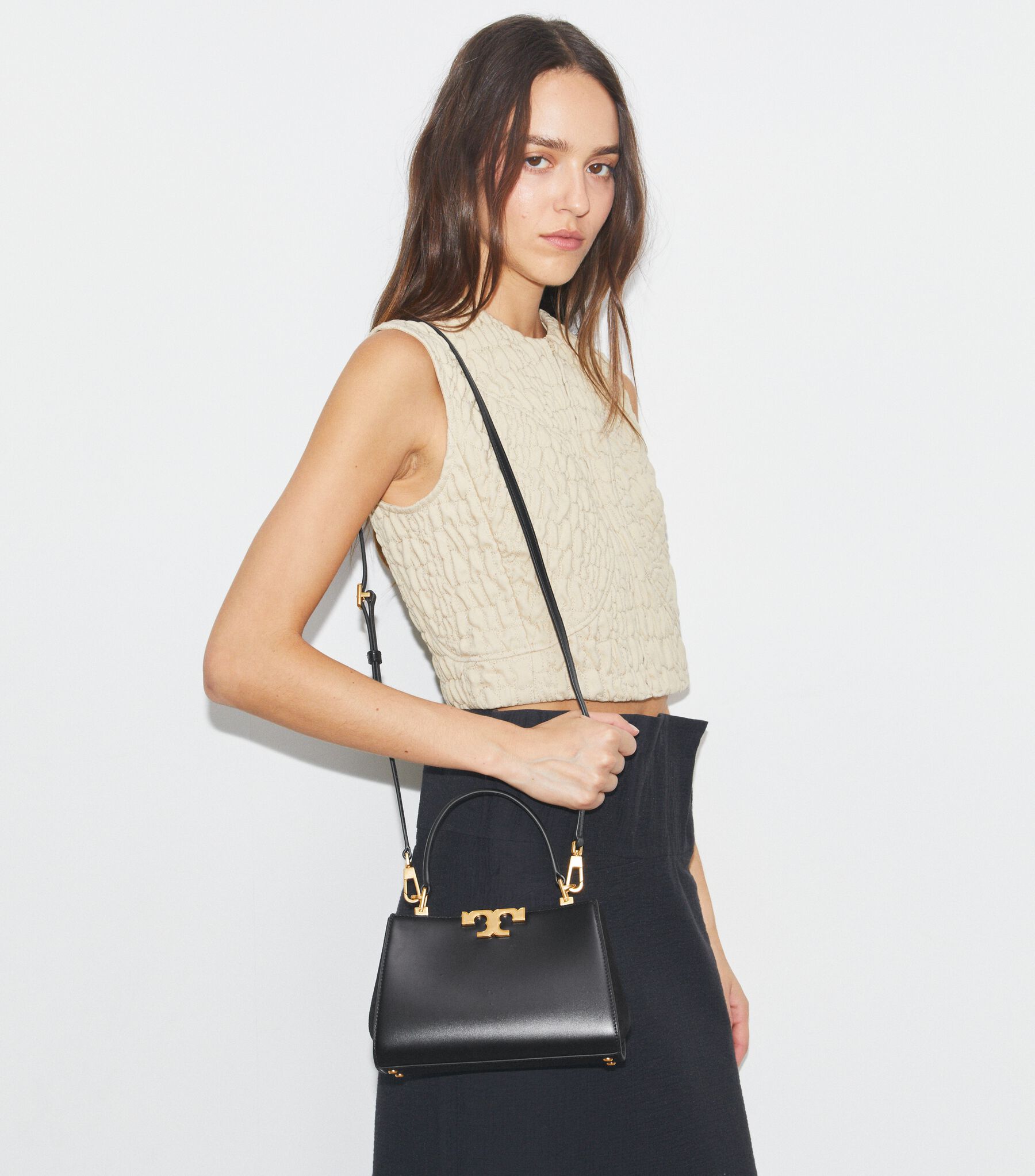 Mini Eleanor Satchel, Black | Tory Burch KW