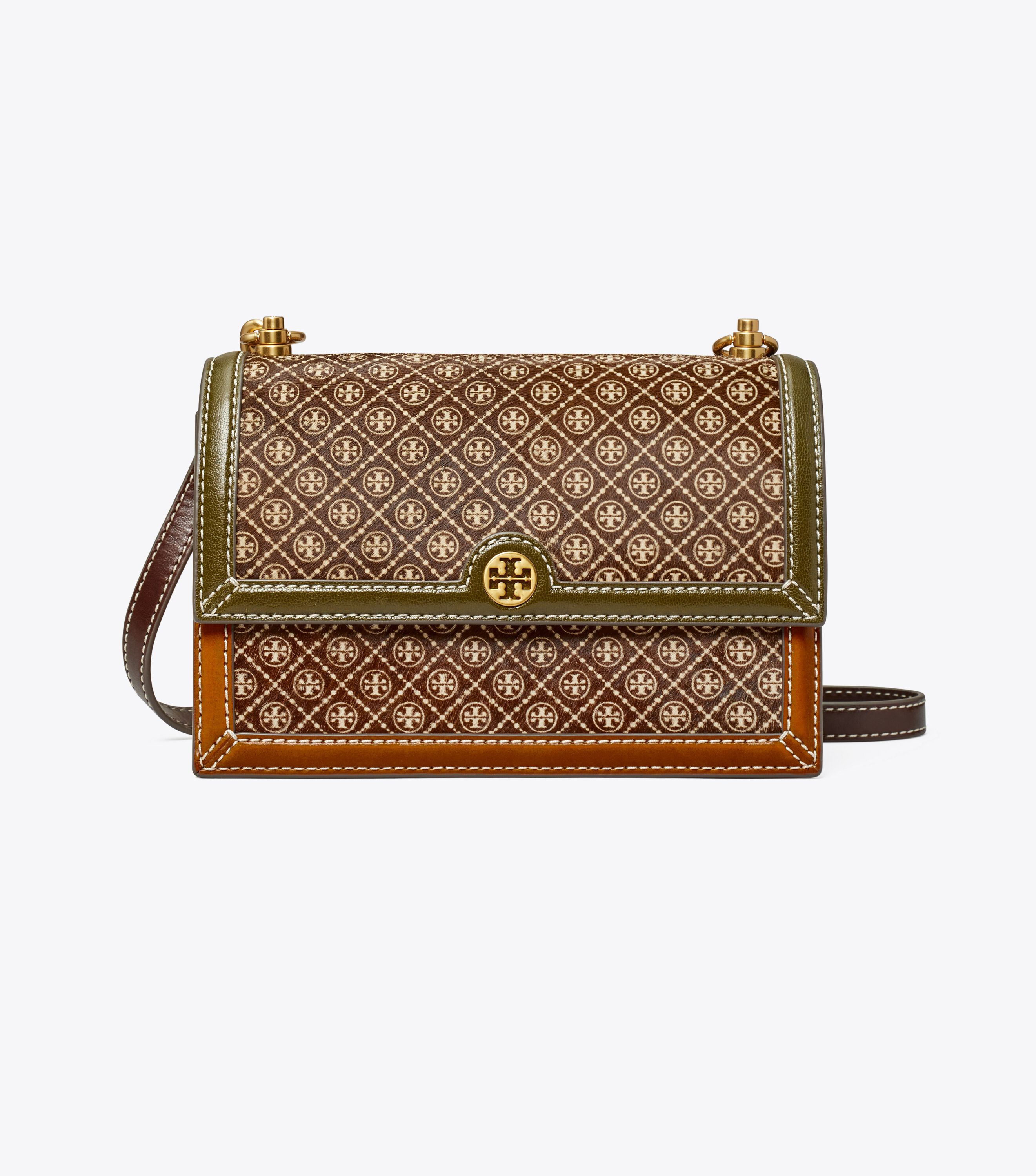 TORY BURCH / トリーバーチ | sawyer calf hair mini shoulder bag カーフヘア ショルダーバッグ | ブルー/ゴールド | レディース Tory Burch - Blue Dahlia Mini Sawyer Genuine Calf Hair Shoulder Bag