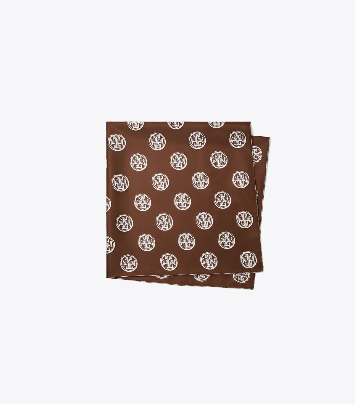 tory burch medallion logo silk square scarf
