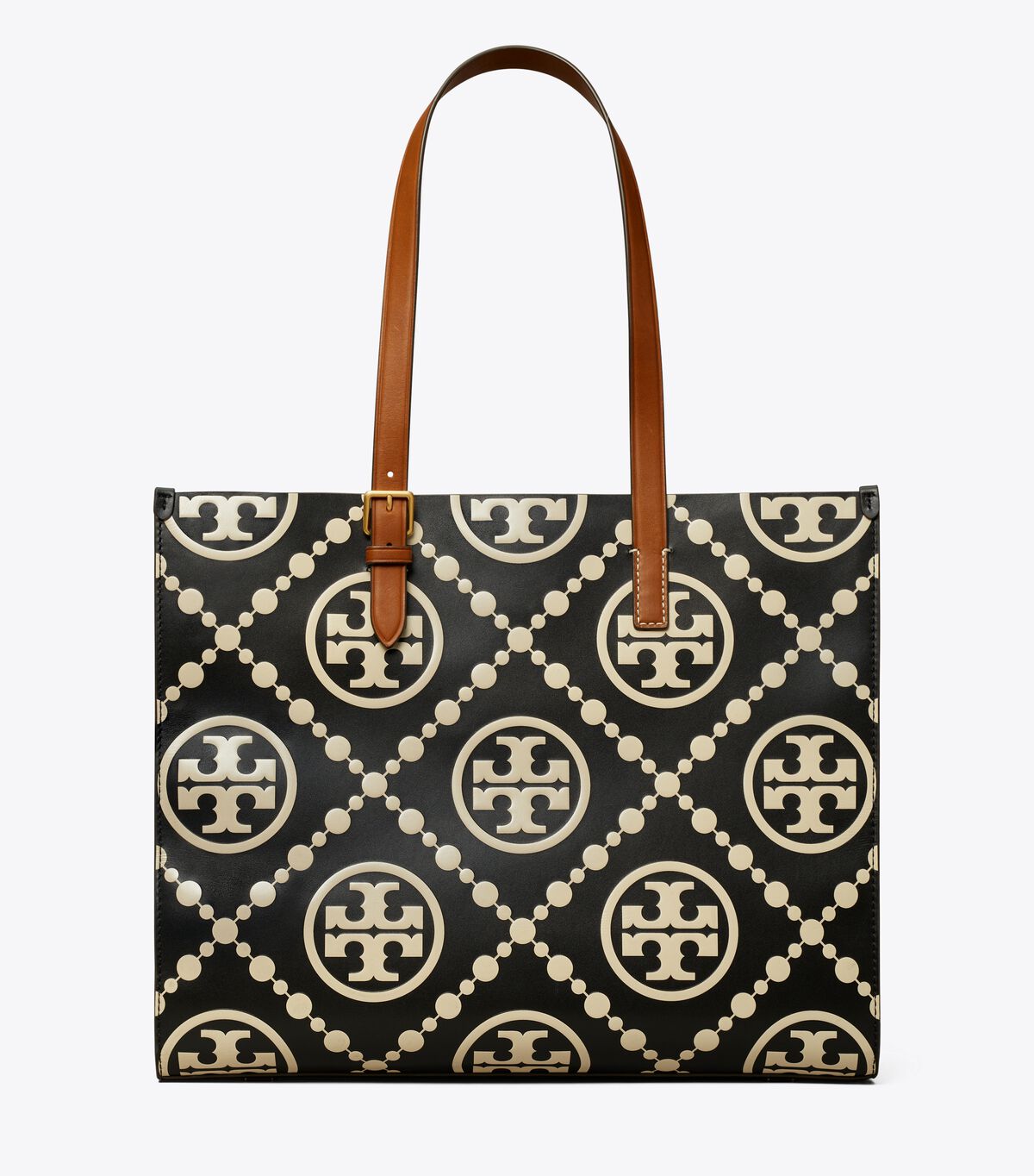 tory burch t monogram contrast embossed tote