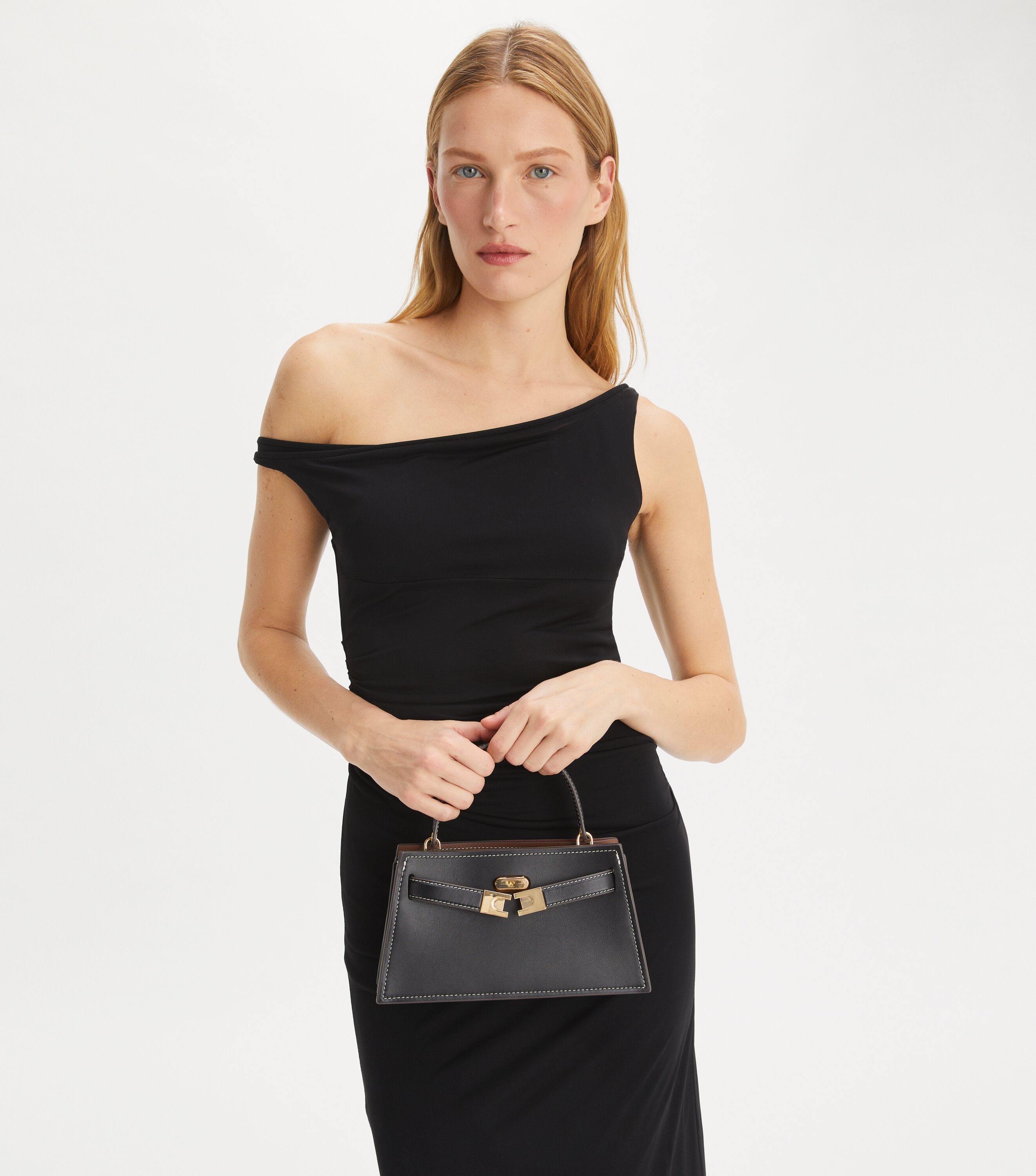 Mini Lee Radziwill Top-Handle Bag, Black | Tory Burch KW
