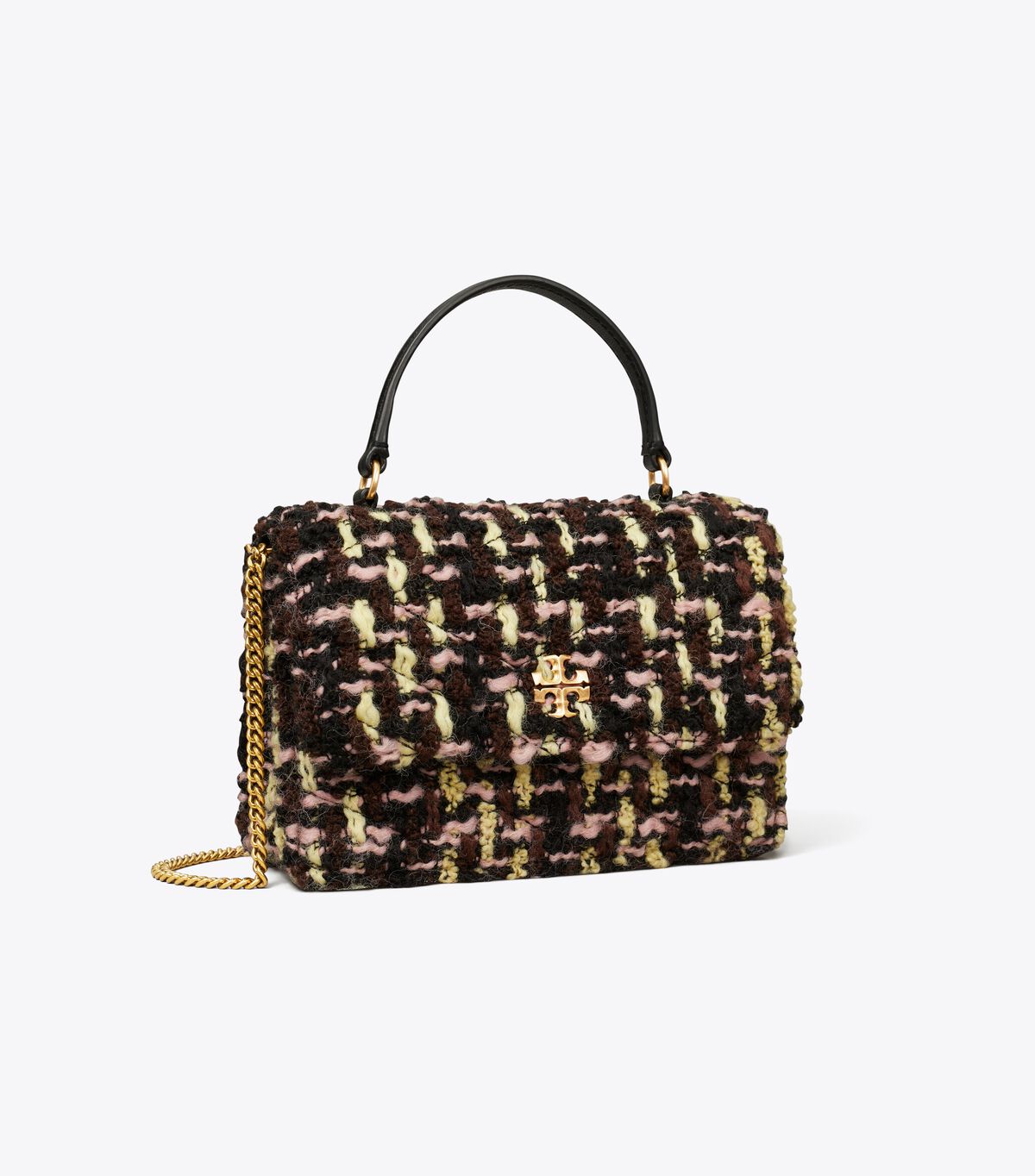 Mini Kira Tweed Top Handle Chain Wallet