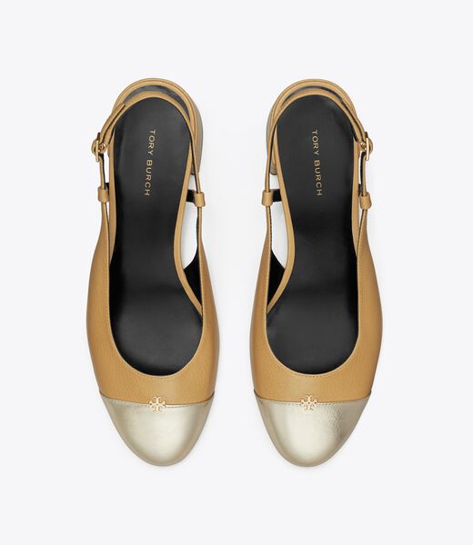 tory burch cap toe slingback pump