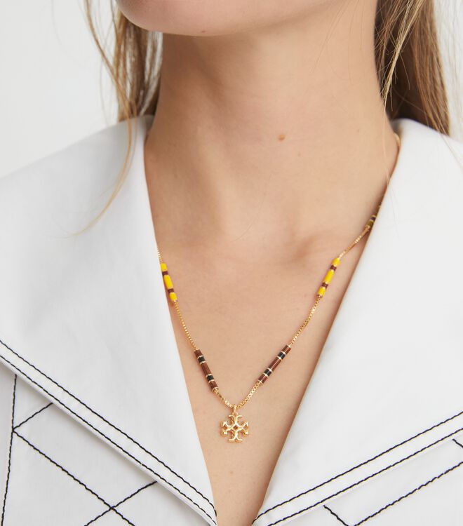 Kira Enamel Bar Pendant Necklace | Accessories | Tory Burch