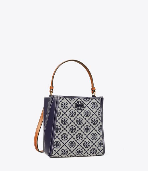 tory burch small t monogram mcgraw bucket bag