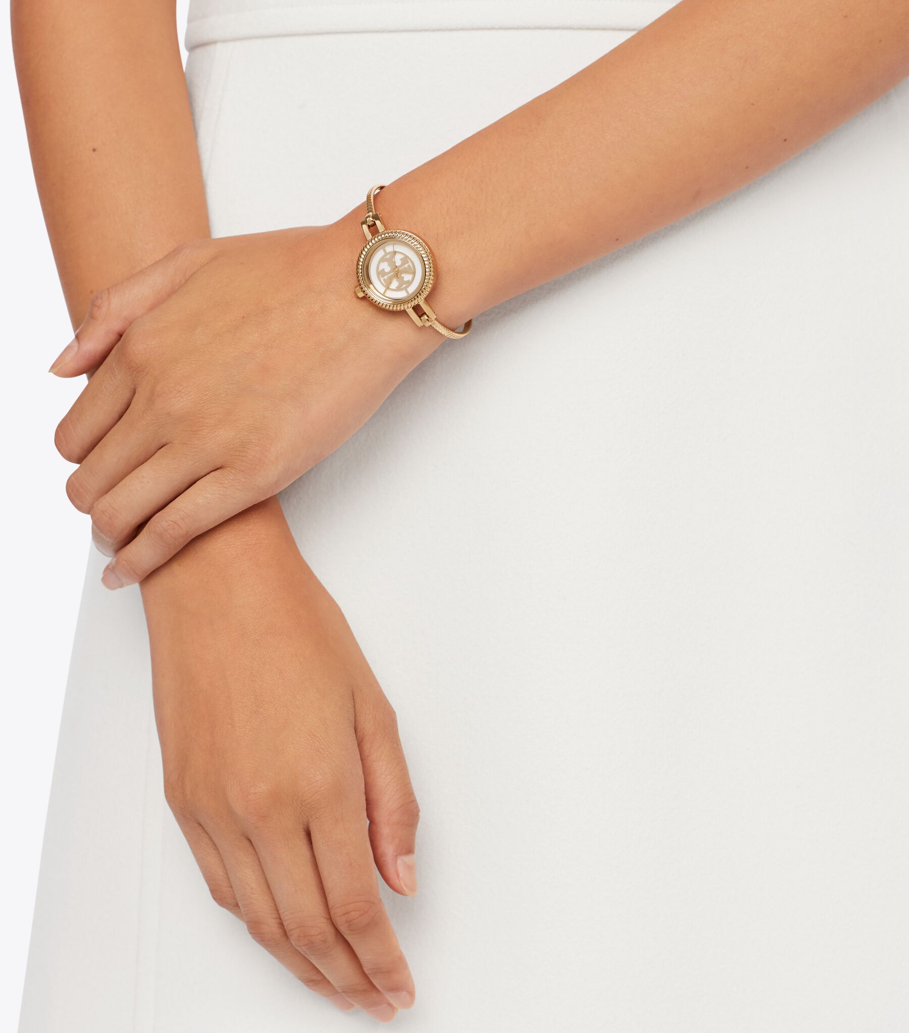 Tory Burch bangle watch Tory Burch Miller Swirl Watch Ivory/ Stone/ Gold Tone - TBW7026 main image 4