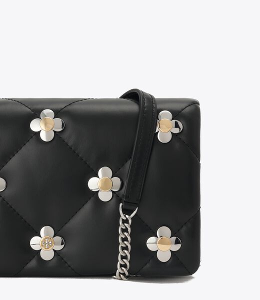 tory burch kira diamond quilt multi clover chain wallet