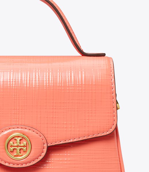 tory burch small robinson crosshatched top handle bag