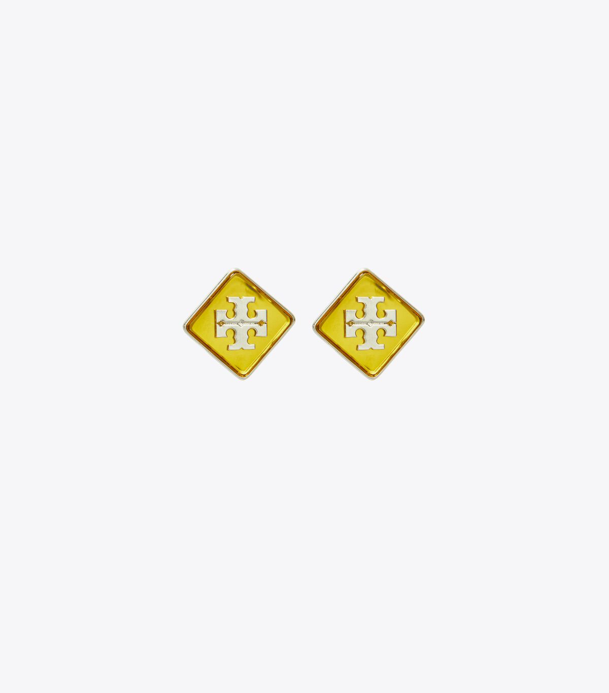 tory burch resin logo stud earring