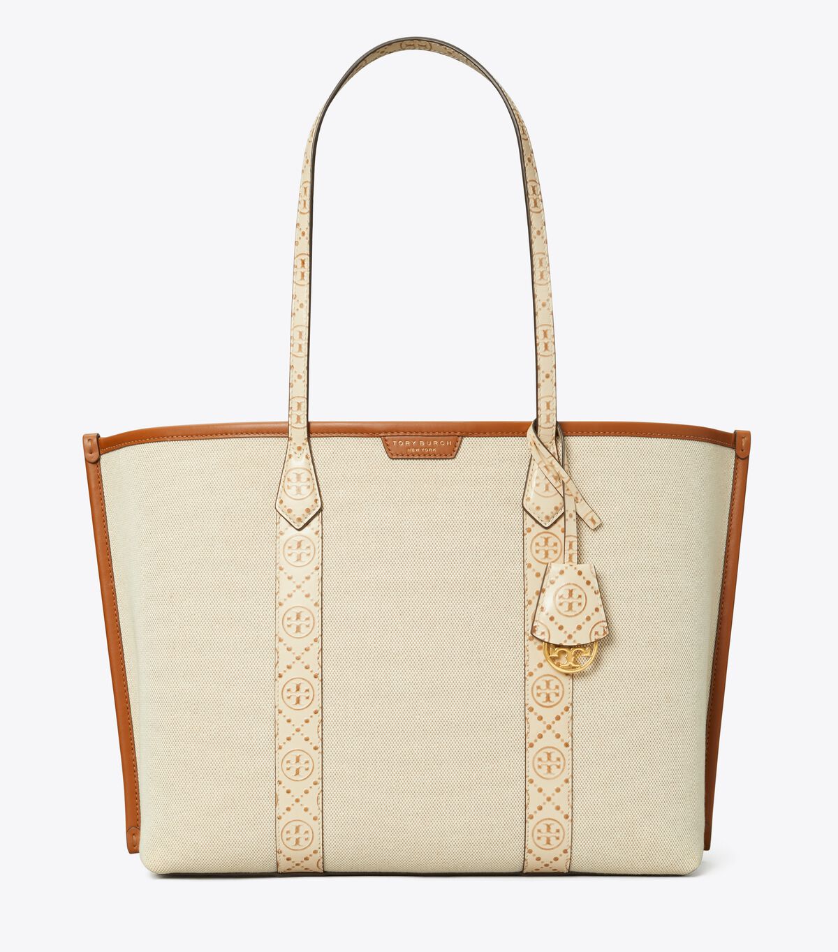 tory burch perry canvas triple compartment tote