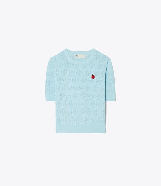 tory burch t monogram strawberry sweater
