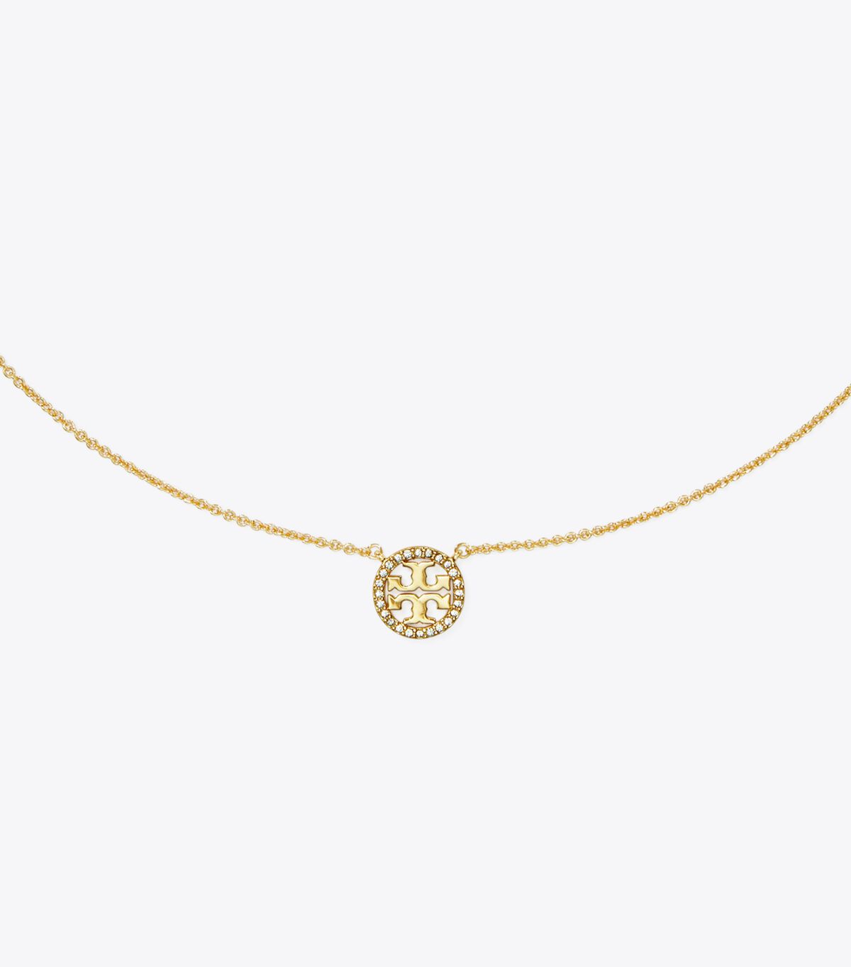 tory burch miller pave logo delicate necklace