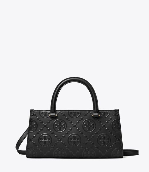 tory burch t monogram embossed small rectangular tote