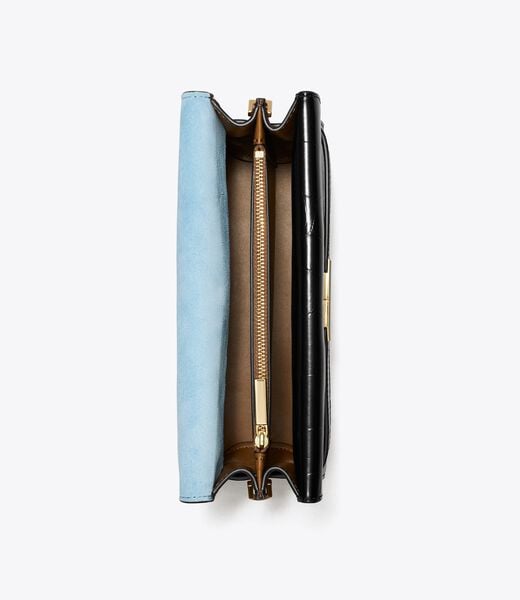 tory burch lee radziwill croc embossed shoulder bag