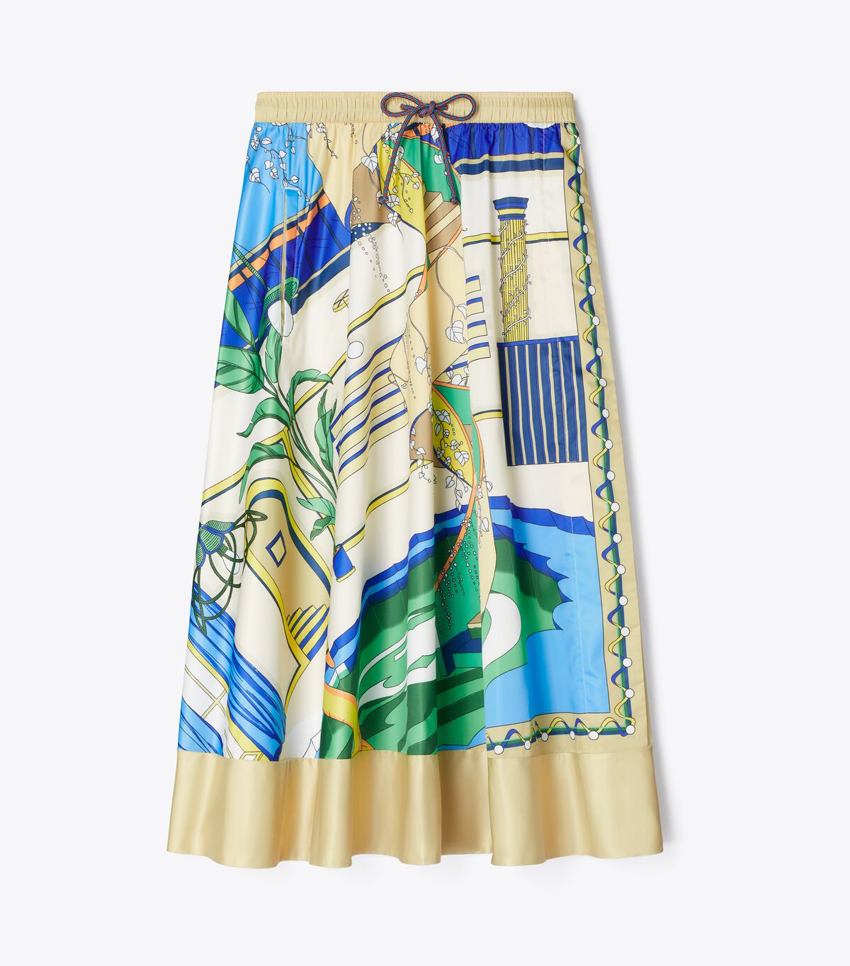 tory burch printed nylon satin skirt