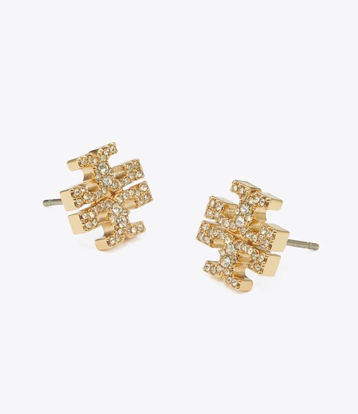 tory burch icon pave stud earrings