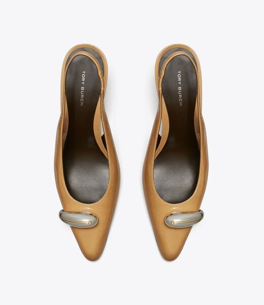 tory burch حذاء بكعب slingback بتصميم pierced