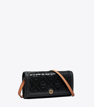 T Monogram Patent Embossed Wallet Crossbody