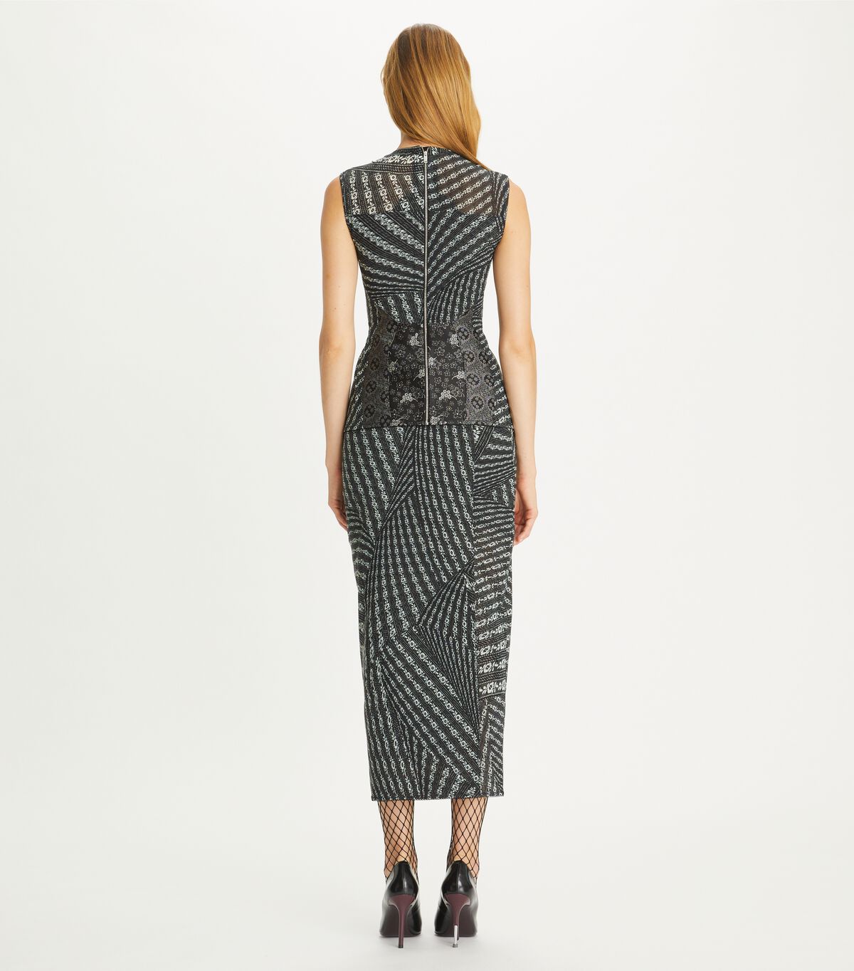 tory burch printed mesh top