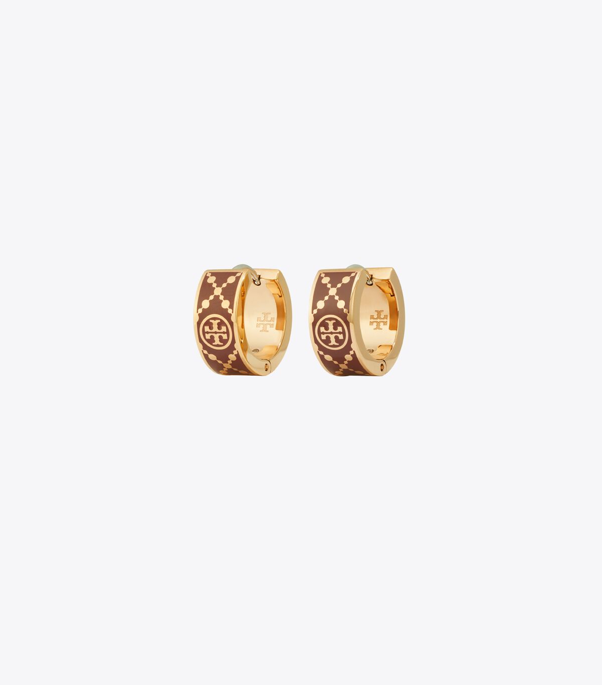 tory burch small t monogram hoop earring