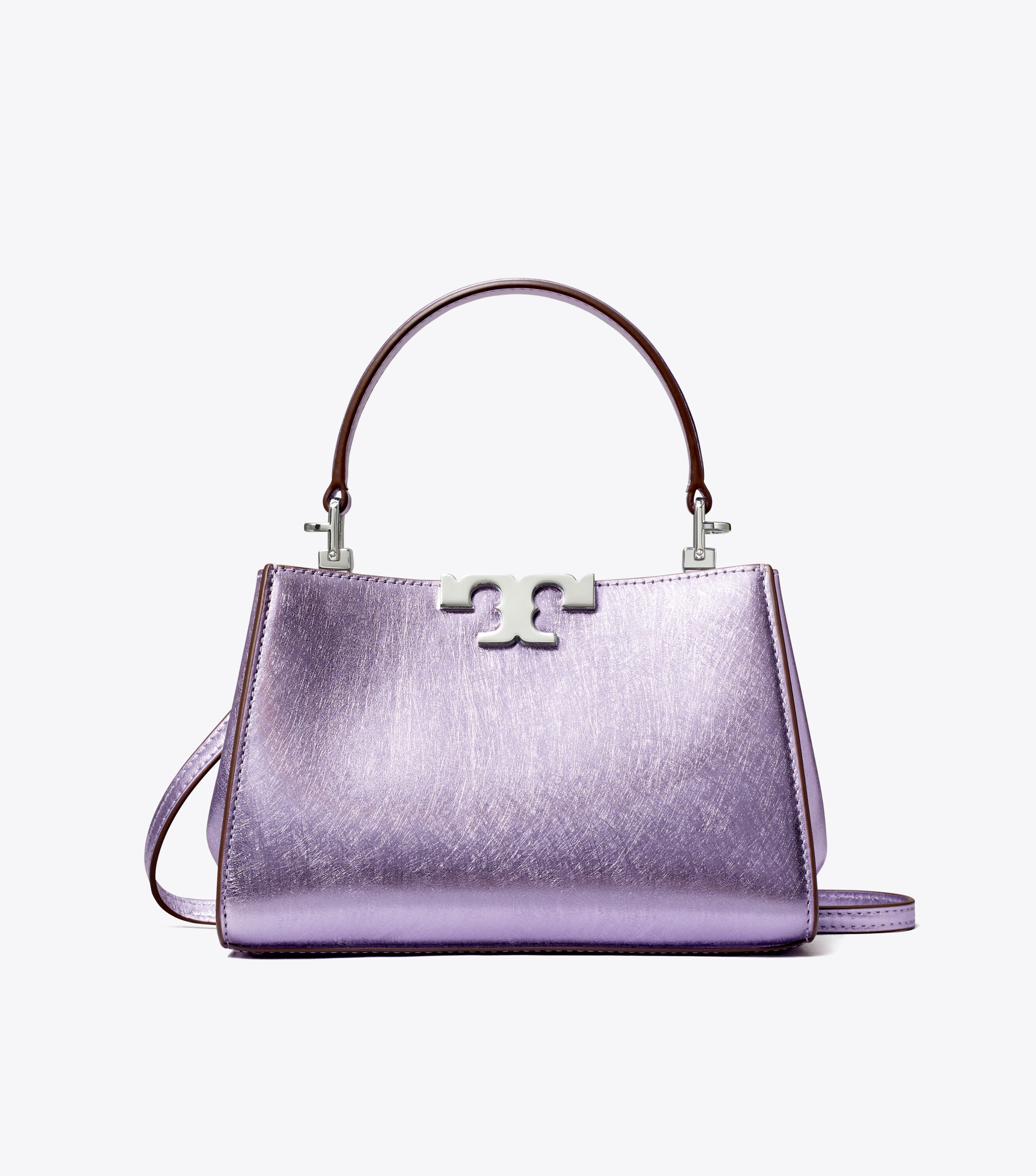 Mini Eleanor Metallic Satchel, Lavender Metallic | Tory Burch KW