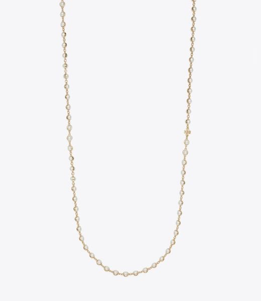 tory burch long pearl necklace