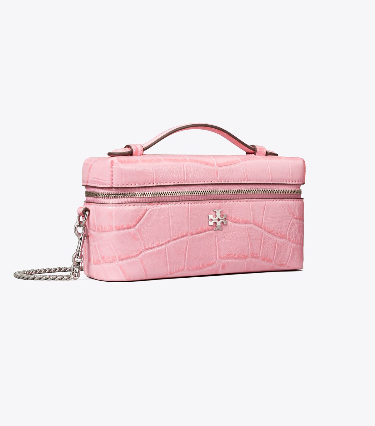 tory burch charlie croc embossed vanity case
