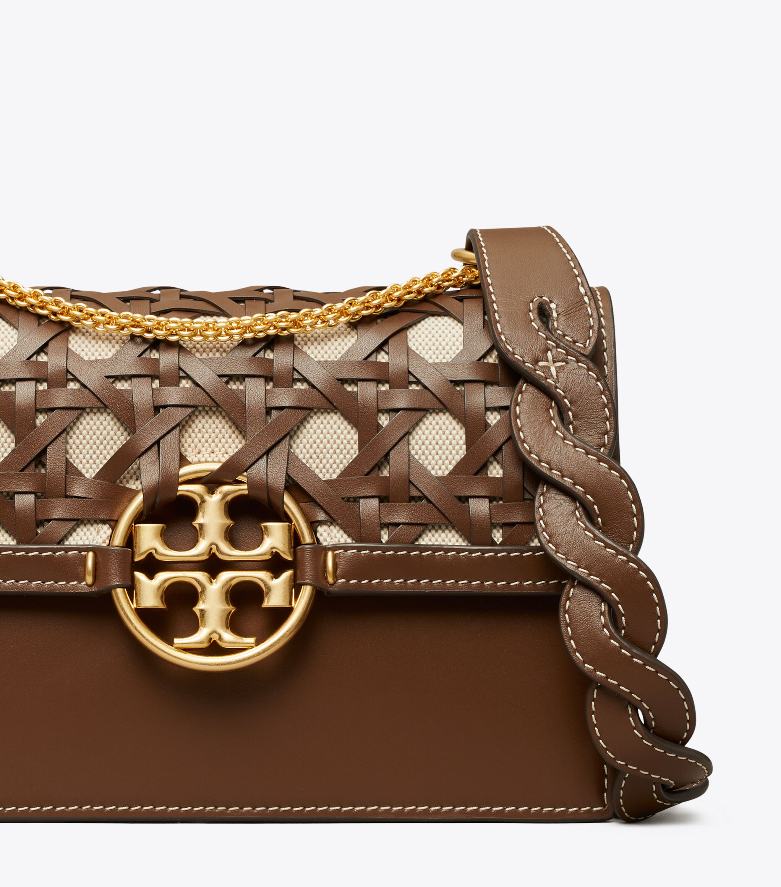Miller Basketweave Small Shoulder Bag, Star Anise | Tory Burch KW