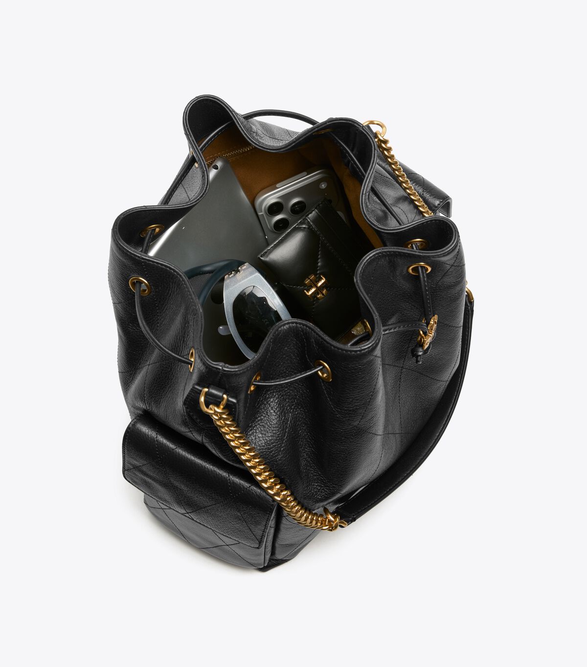 Large Charlie Quilted Drawstring Shoulder Bag tory burch large charlie quilted drawstring shoulder bag