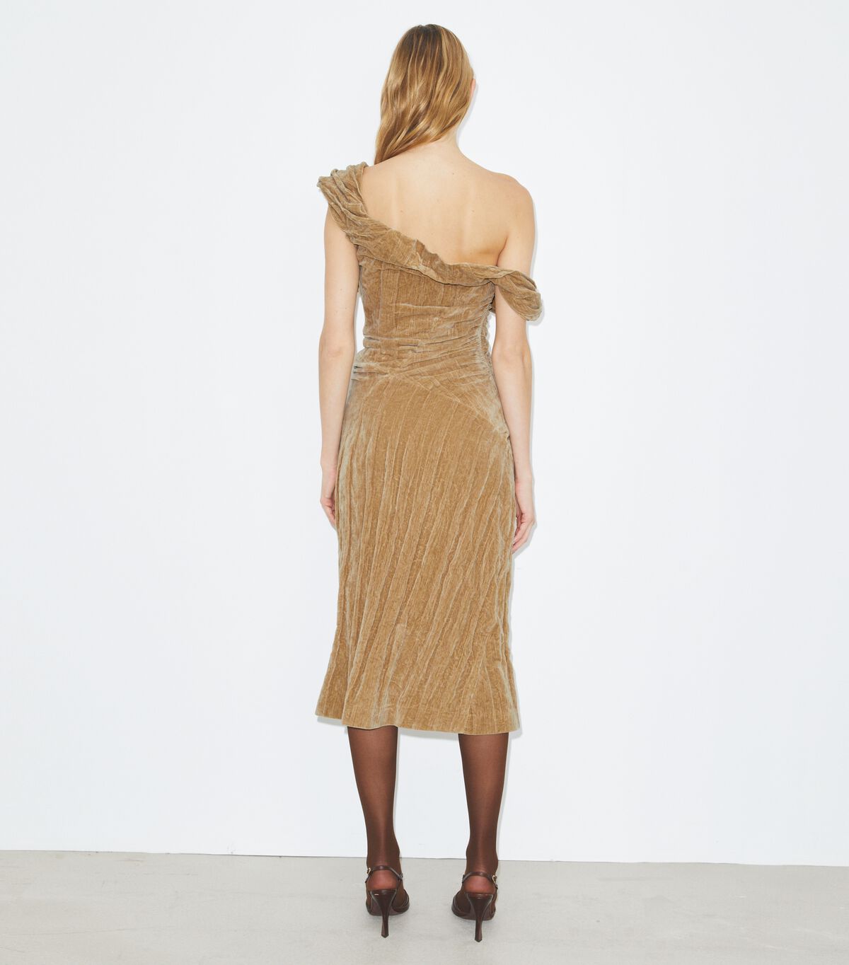 tory burch فستان مخملي قطني ملتوي